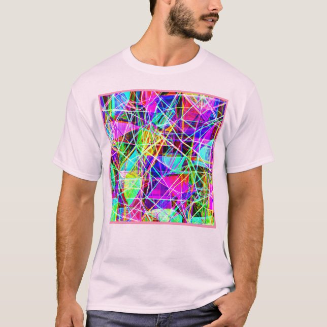 Vibrant Abstract Pattern Design T-Shirt (Front)