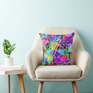 Vibrant Abstract Pattern Design Throw Pillow