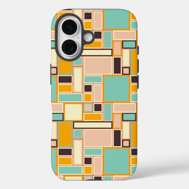 Vibrant abstract pattern with rectangles Case-Mate iPhone case (Back)