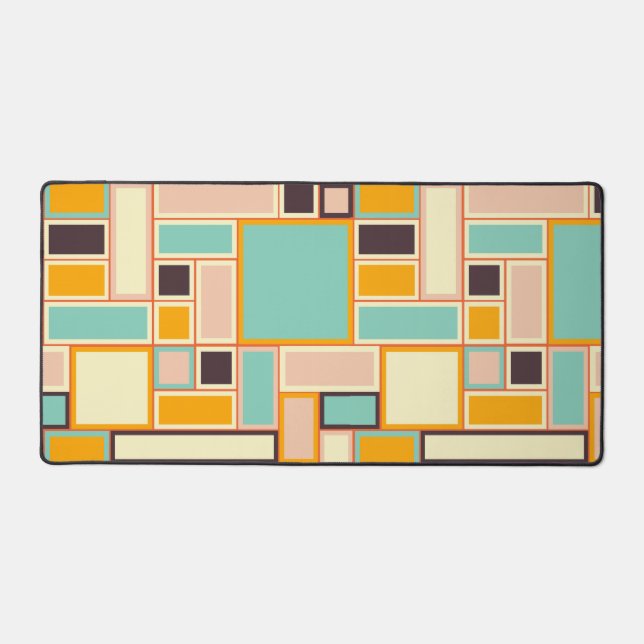 Vibrant abstract pattern with rectangles desk mat (Front)
