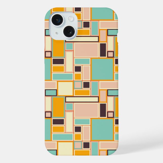 Vibrant abstract pattern with rectangles iPhone case (Back)