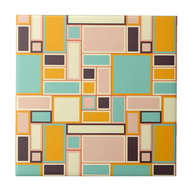 Vibrant abstract pattern with rectangles tile (Front)