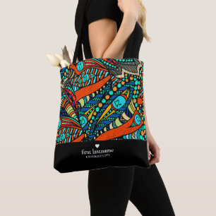 Vibrant Abstract Personalized Tote Bag