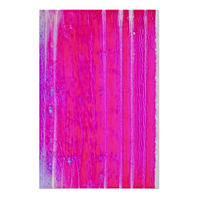 Vibrant Abstract Pink and Purple Stripes Art Poster (Front)