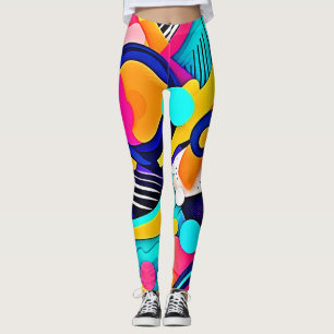 Vibrant Abstract Pop Art Leggings