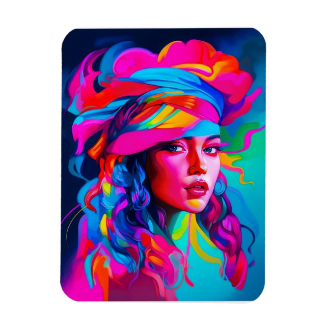 Vibrant Abstract Portrait  Magnet (Vertical)