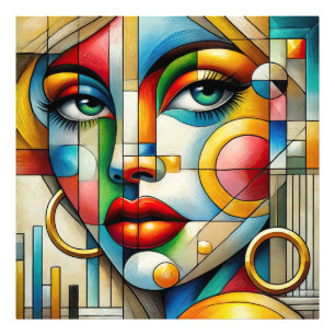 Vibrant Abstract Portrait women Photo Print