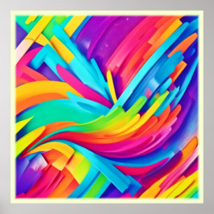 Vibrant Abstract Shapes Art Poster