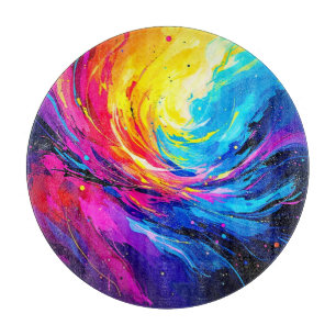 Vibrant Abstract Swirl Cutting Board
