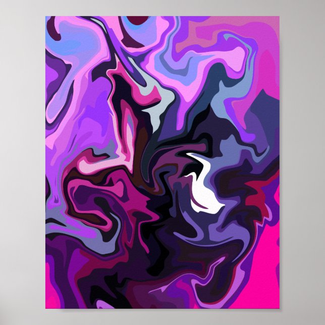 Vibrant Abstract Swirl of Colours Poster (Front)