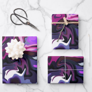 Vibrant Abstract Swirl of Colours Wrapping Paper Sheet