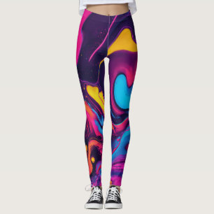 "Vibrant Abstract Swirls" Leggings