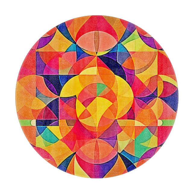 Vibrant Abstract Symmetry Art Cutting Board (Front)