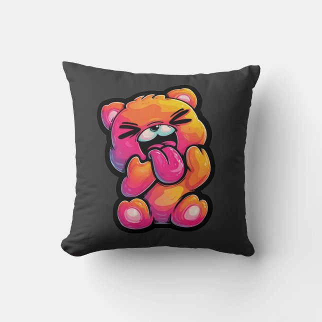 Vibrant Abstract Teddy Pullover Throw Pillow (Front)