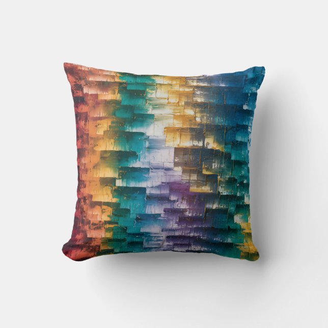 Vibrant Abstract Texture Throw Pillow (Front)