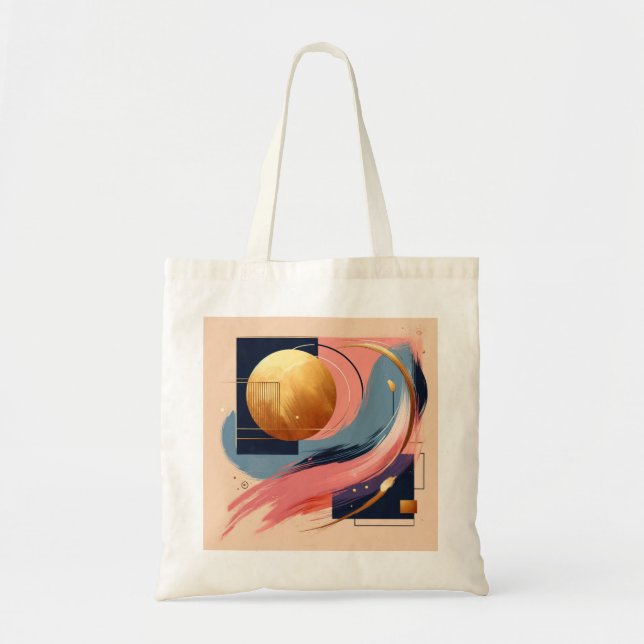Vibrant Abstract Tote Bag - Bold Geometric Pattern (Front)