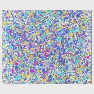 Vibrant Abstract Watercolor Splatter Pattern Wrapping Paper