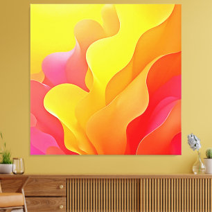 Vibrant Abstract Wave of Warmth Design Canvas Print