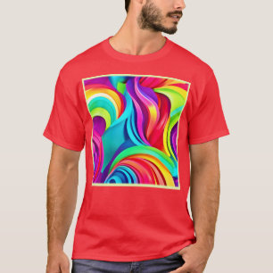 Vibrant Abstract Waves in Dynamic Colour T-Shirt