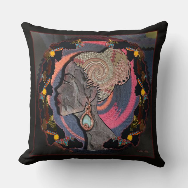 Vibrant Africa Throw Pillow (Front)