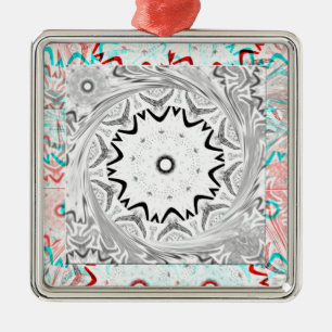 Vibrant African Culture: A Pink and Cyan Fusion Metal Ornament