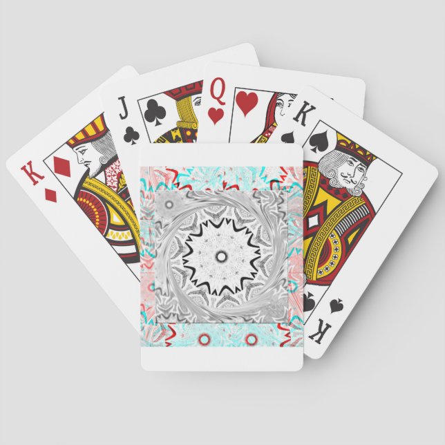 Vibrant African Culture: A Pink and Cyan Fusion Playing Cards (Back)