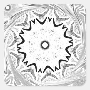 Vibrant African Culture: A Pink and Cyan Fusion Square Sticker