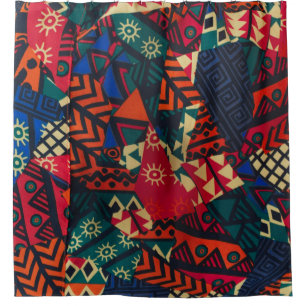 Vibrant African Geometric Tribal Abstract Pattern