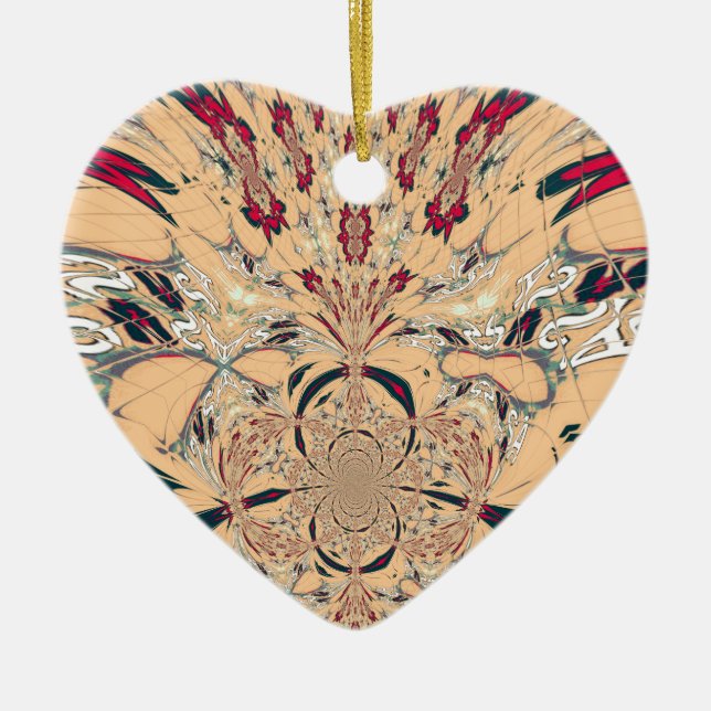 Vibrant African Kaleidoscope: A Peachy Delight Ceramic Ornament (Front)