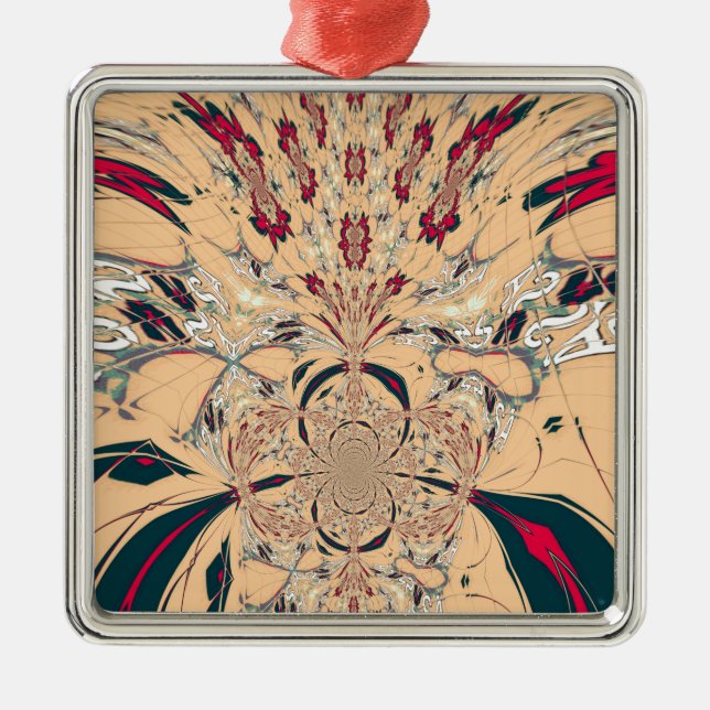 Vibrant African Kaleidoscope: A Peachy Delight Metal Ornament (Front)