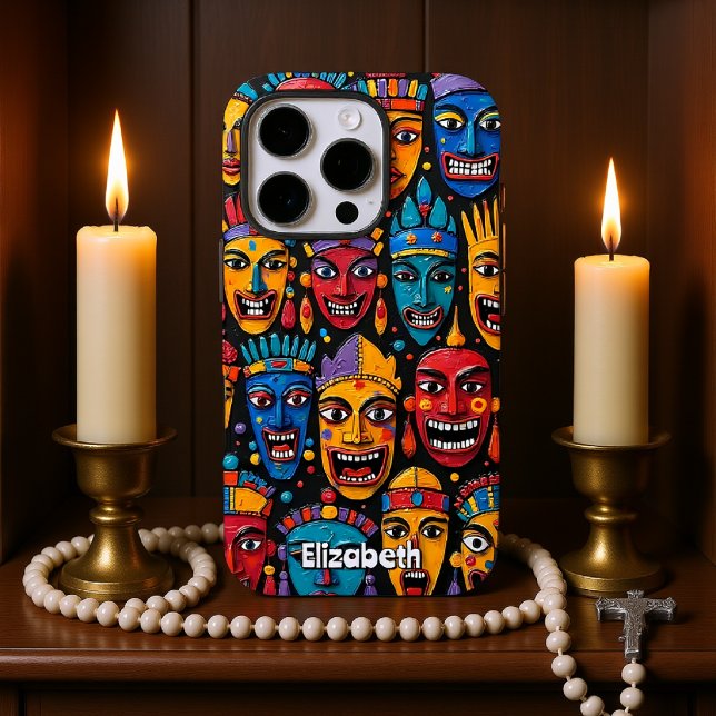 Vibrant African Mask Wall Case-Mate iPhone Case (Creator Uploaded)