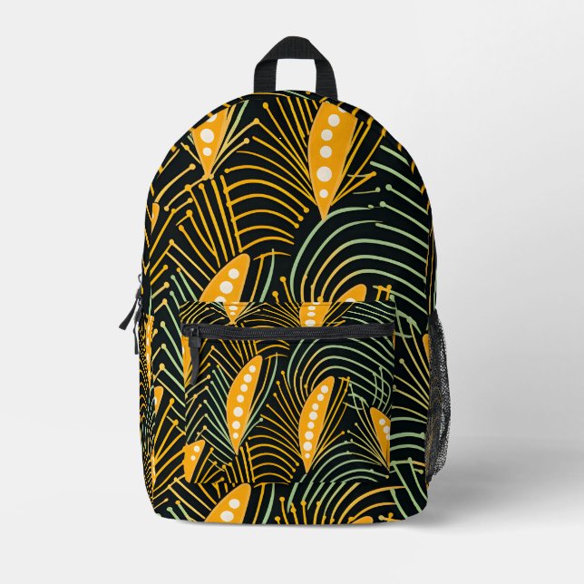 Vibrant African Pattern Printed Backpack (Front)