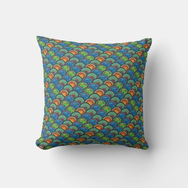 Vibrant African Textiles: Mixing Pattern Scales Throw Pillow (Front)