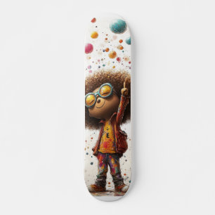 Vibrant Afro Joy - Artistic Design Skateboard