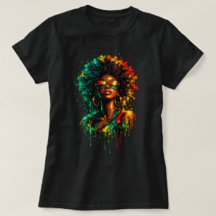 Vibrant Afro Soul Paint Drip Street Art T-Shirt