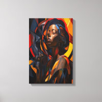 Vibrant Afrocentric Abstract Portrait Art