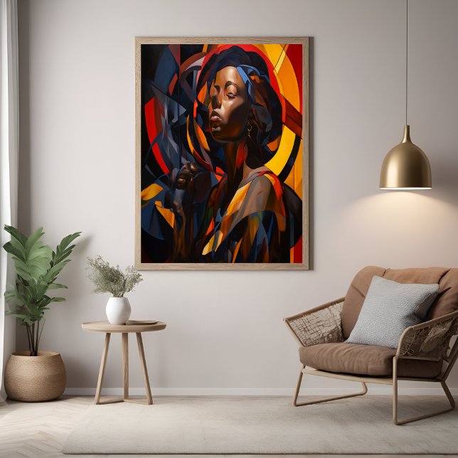 Vibrant Afrocentric Abstract Portrait Art Poster (Creator Uploaded)
