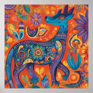 Vibrant Alebrijes Design in Traditional Mexican Poster