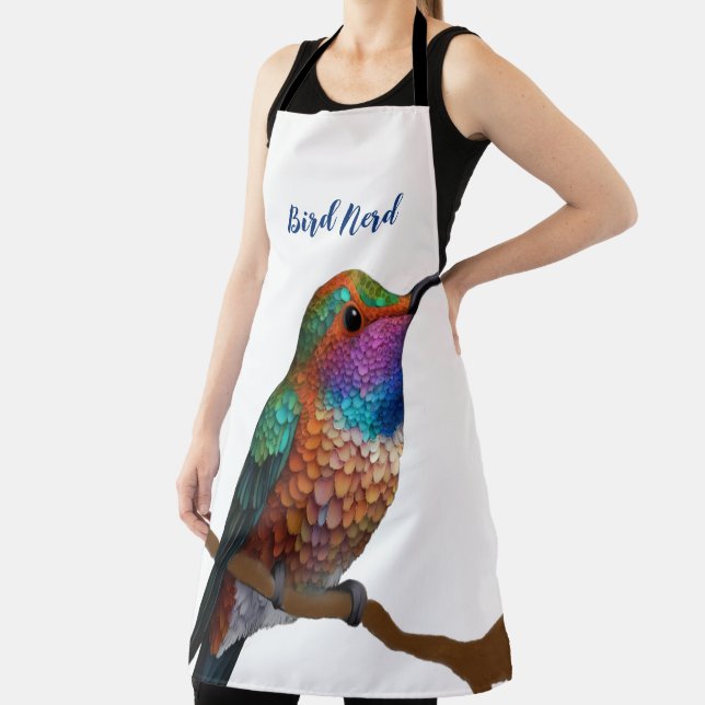 Vibrant Allen’s Hummingbird Painting Apron (Insitu)