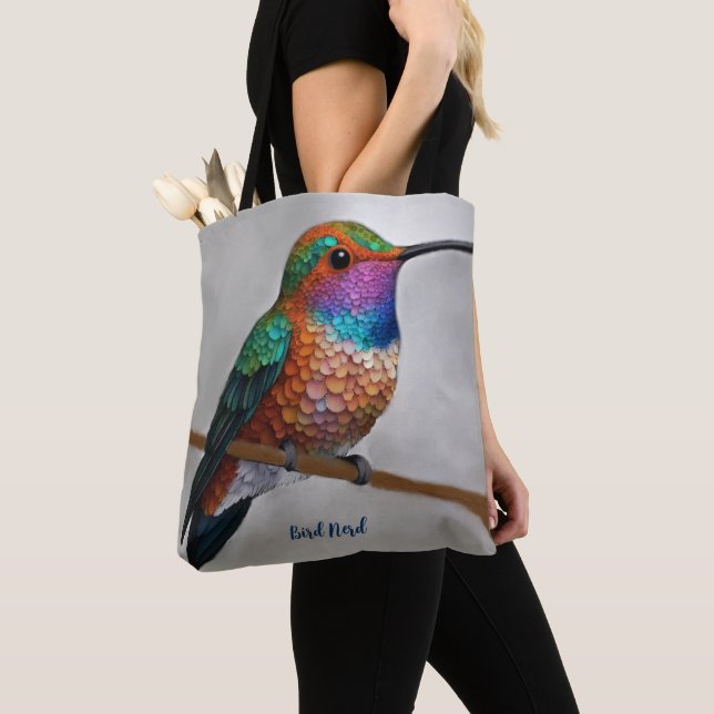 Vibrant Allen’s Hummingbird Painting Tote Bag