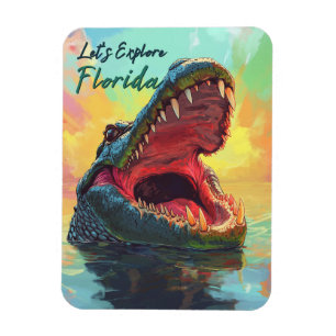 Vibrant Alligator Adventure in Florida Magnet
