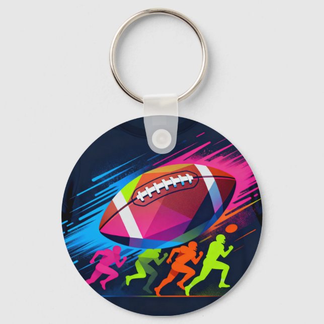 Vibrant American Football Keychain (Front)