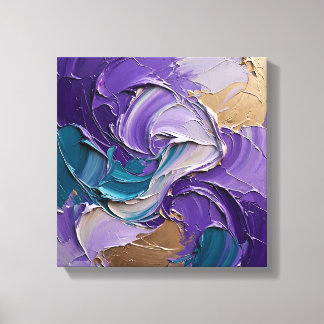Vibrant Amethyst Purple Emerald Green Swirl Wall A Canvas Print