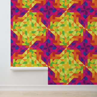 Vibrant and bold geometric pattern wallpaper