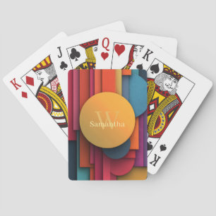 Vibrant and Colorful Abstract Geometric Shapes Playing Cards