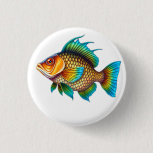 Vibrant and Colorful Stylized Illustration of a Fi 1 Inch Round Button