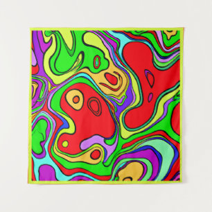 Vibrant And Colourful Abstract Pattern Art Tapestry