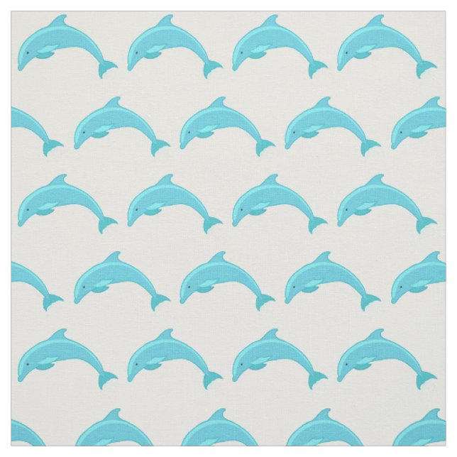 Vibrant and Cute Dolphin Pattern Fabric (Swatch)