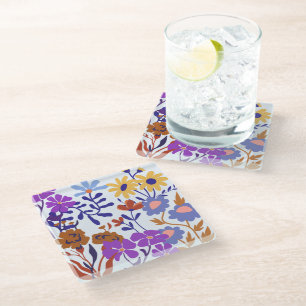 Vibrant And Dinamic Modern Floral Coaster