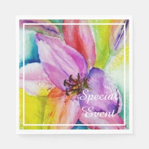 Vibrant and Neon Lily Party Napkin
